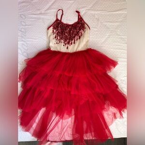 Tutu du monde Red Beaded Dress with Tulle Skirt
